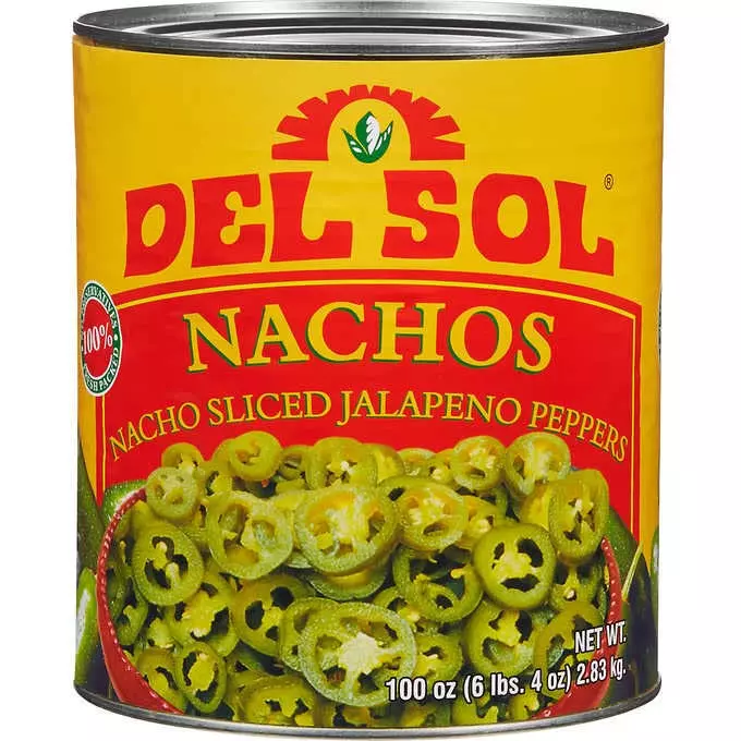 DEL SOL NACHO SLICED JALAPENO PEPPERS 2.83 KG