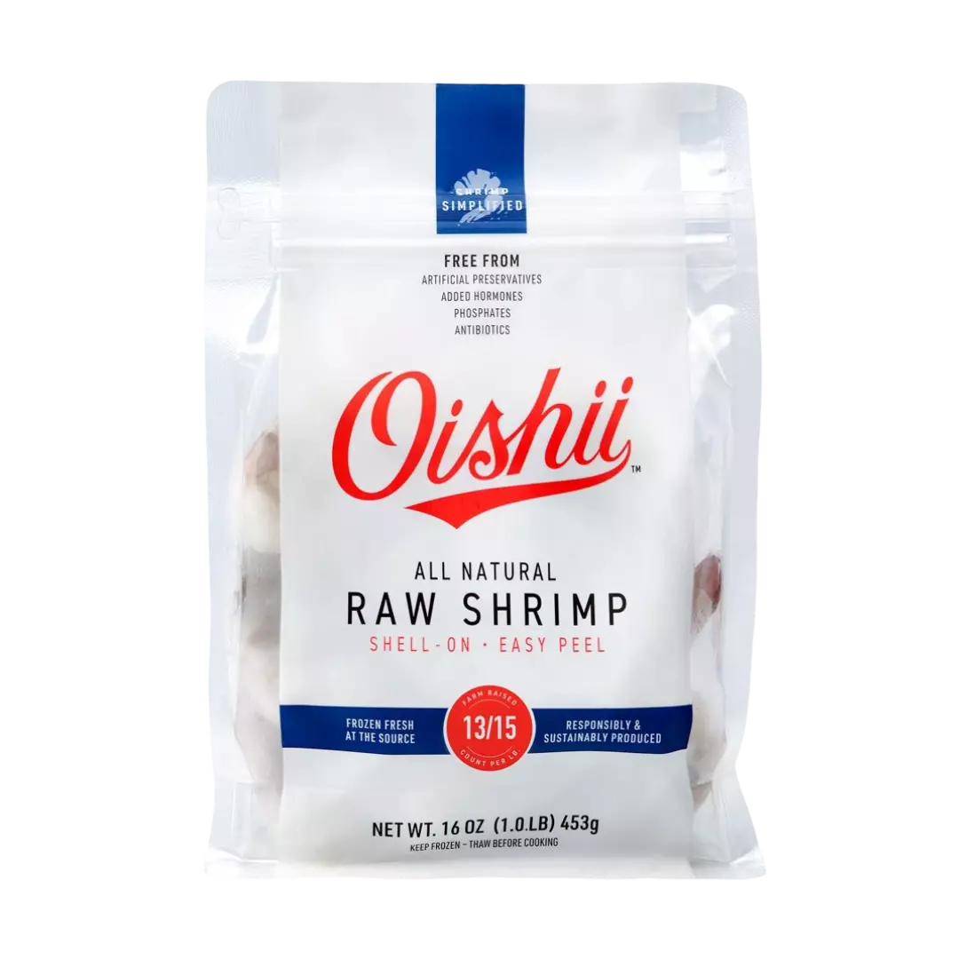 OISHII PEELED&DEVEINED SHRIMP TAIL OFF 13/15 1 KG