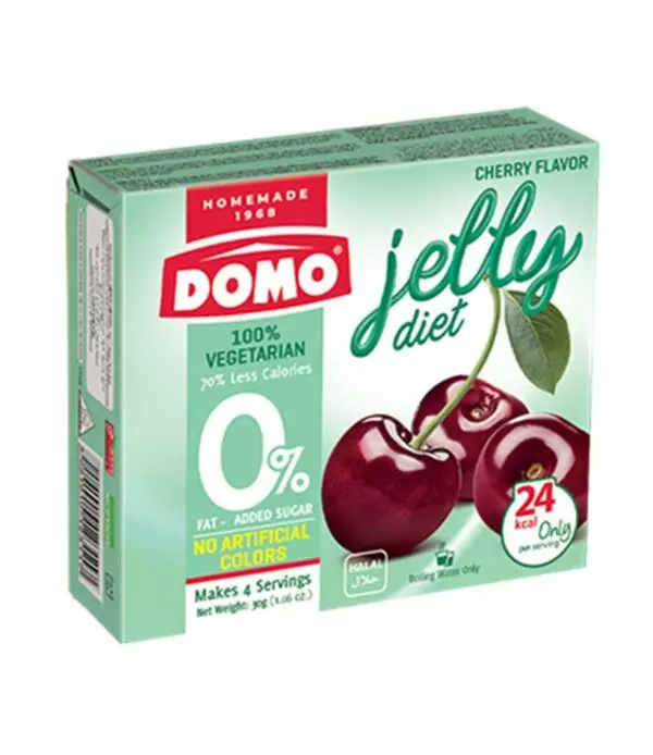 DOMO JELLY DIET CHERRY FLAVOUR VEGETARIAN 30G