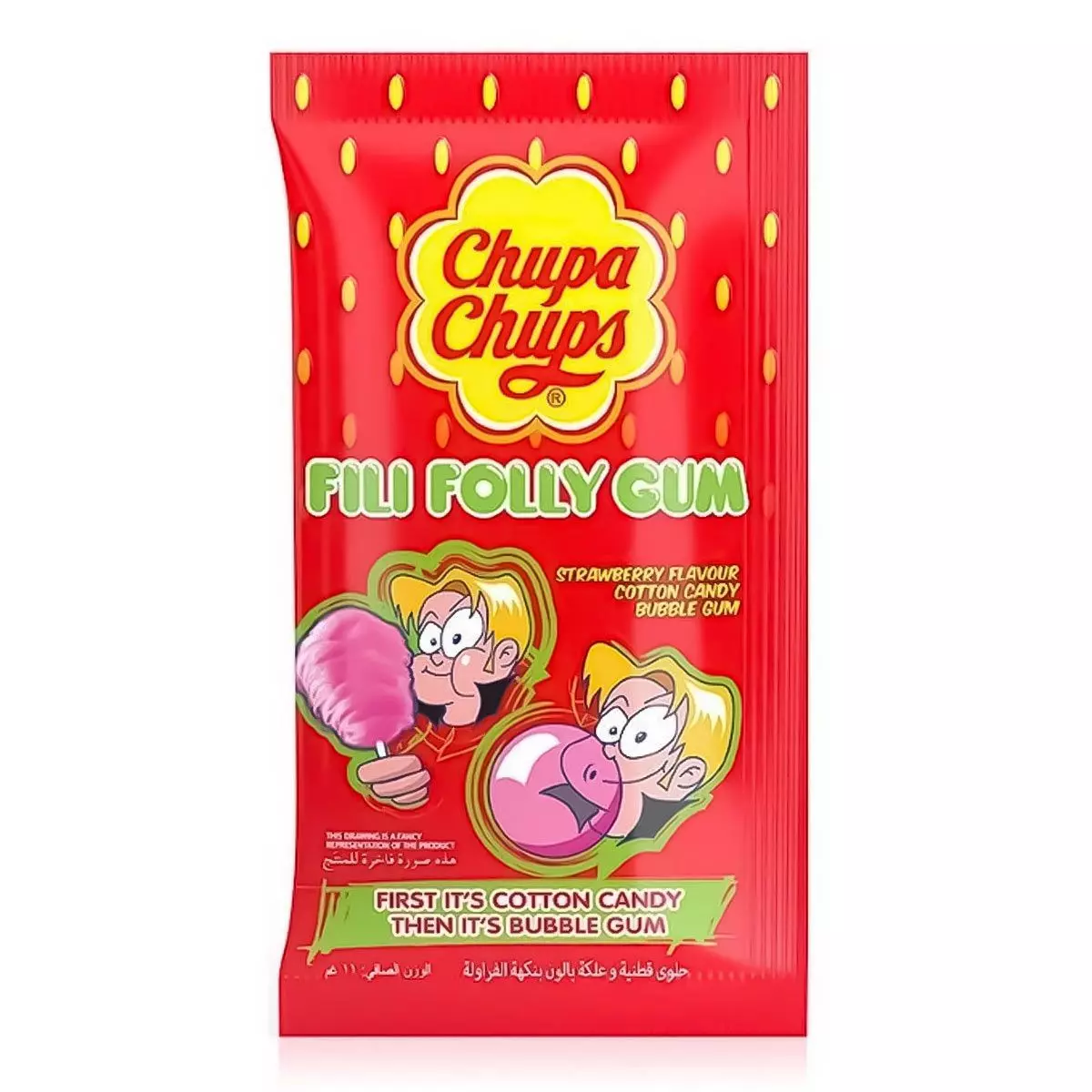 CHUPA CHUPS FILI FOLLY GUM STRAWBERRY 11 G