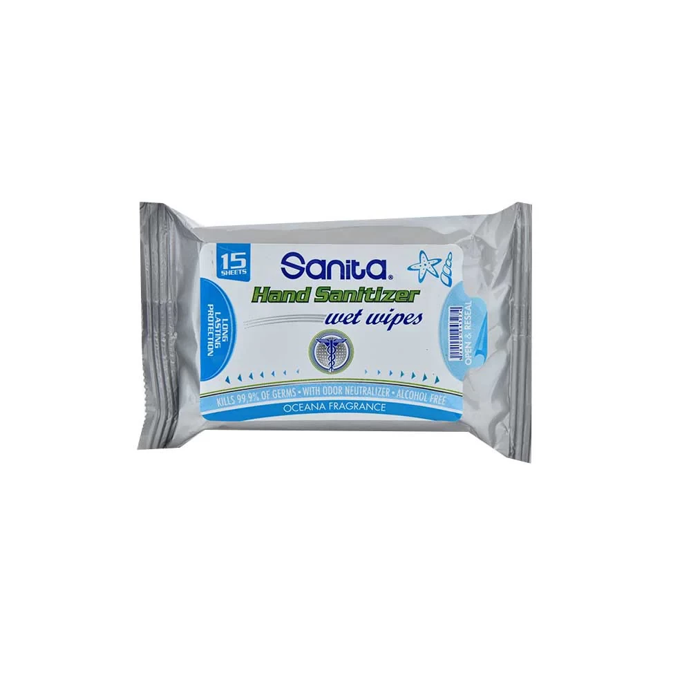 SANITA HAND SANITIZER WIPES OCEAN *15