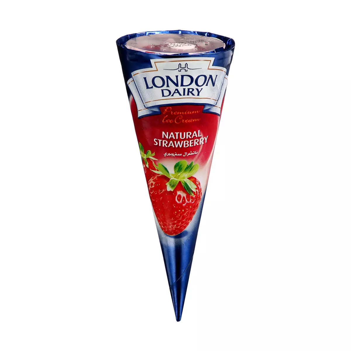 LONDON DAIRY CONE NATURAL STRAWBERRY 120ML 