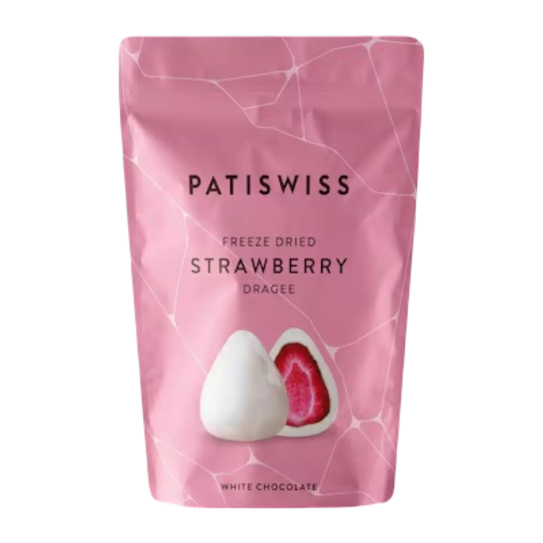 PATISWISS STRAWBERRY DRAGEE WHITE CHOCOLATE 30 G