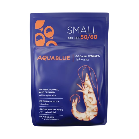 AQUA BLUE COOKED SHRIMP TAIL OFF 50/60 400 G