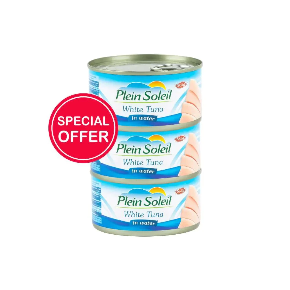 PLEIN SOLEIL WHITE TUNA IN WATER 185 G*3