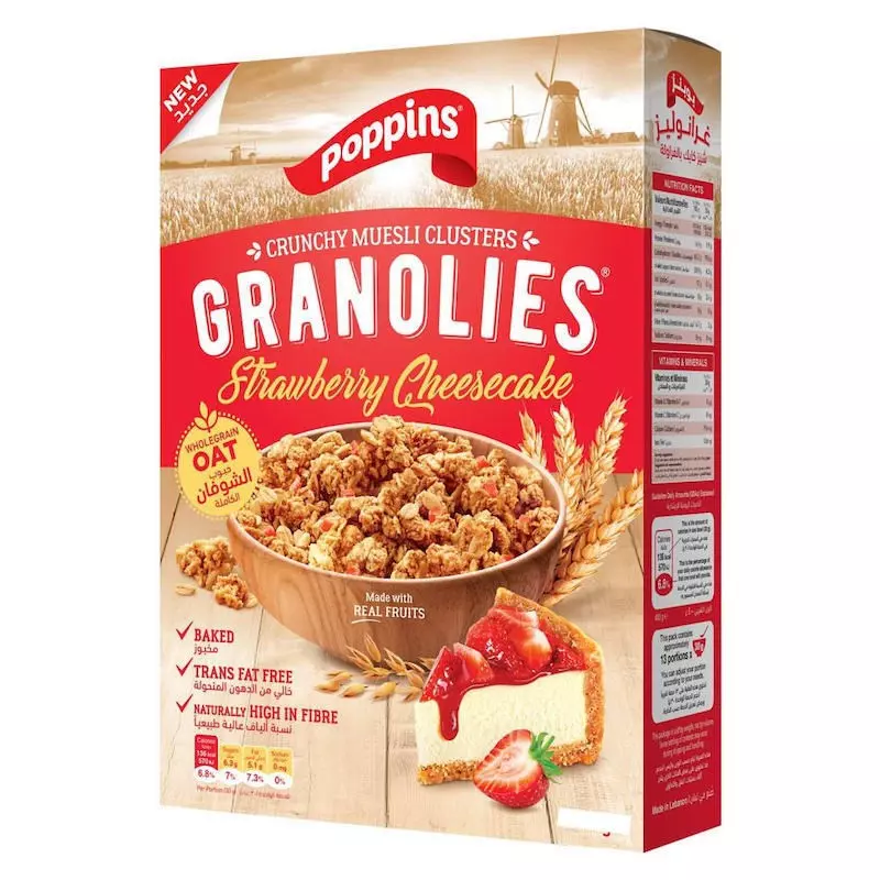 POPPINS GRANOLIES STRAWBERRY CHEESECAKE 300 G