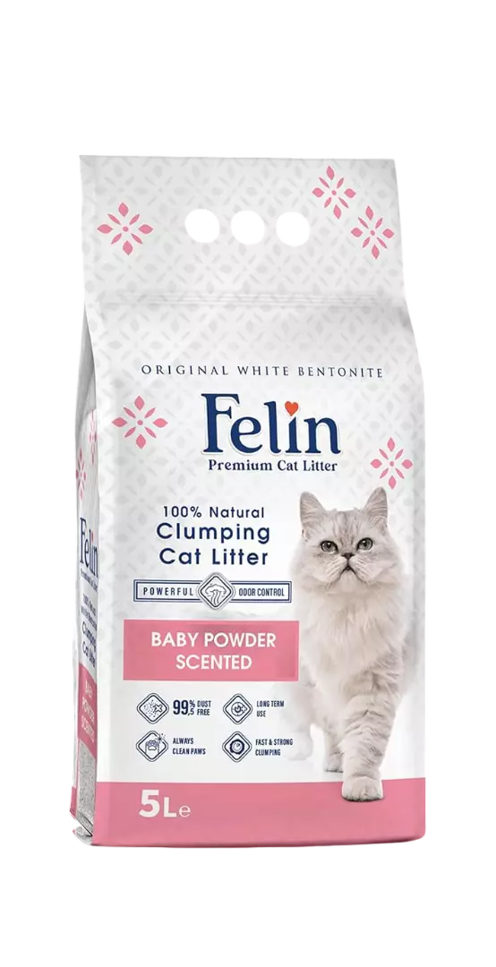 FELIN CAT LITTER BABY POWDER SCENTED 5 L