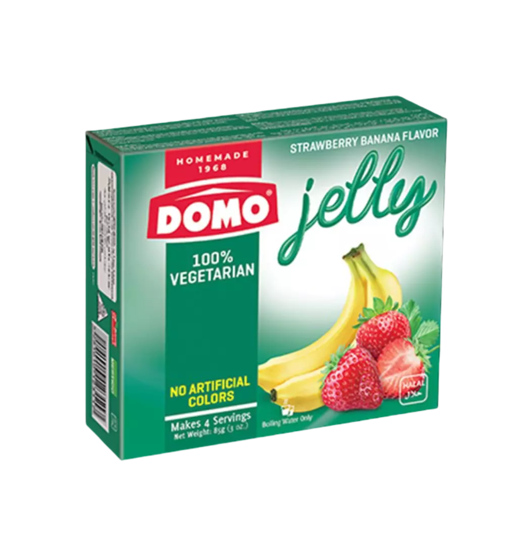 DOMO JELLY STRAWBERRY & BANANA VEGETARIAN 85G