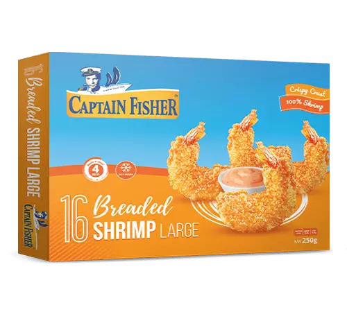 CAPTAIN FISHER BREADED LARGE SHRIMP 250 G