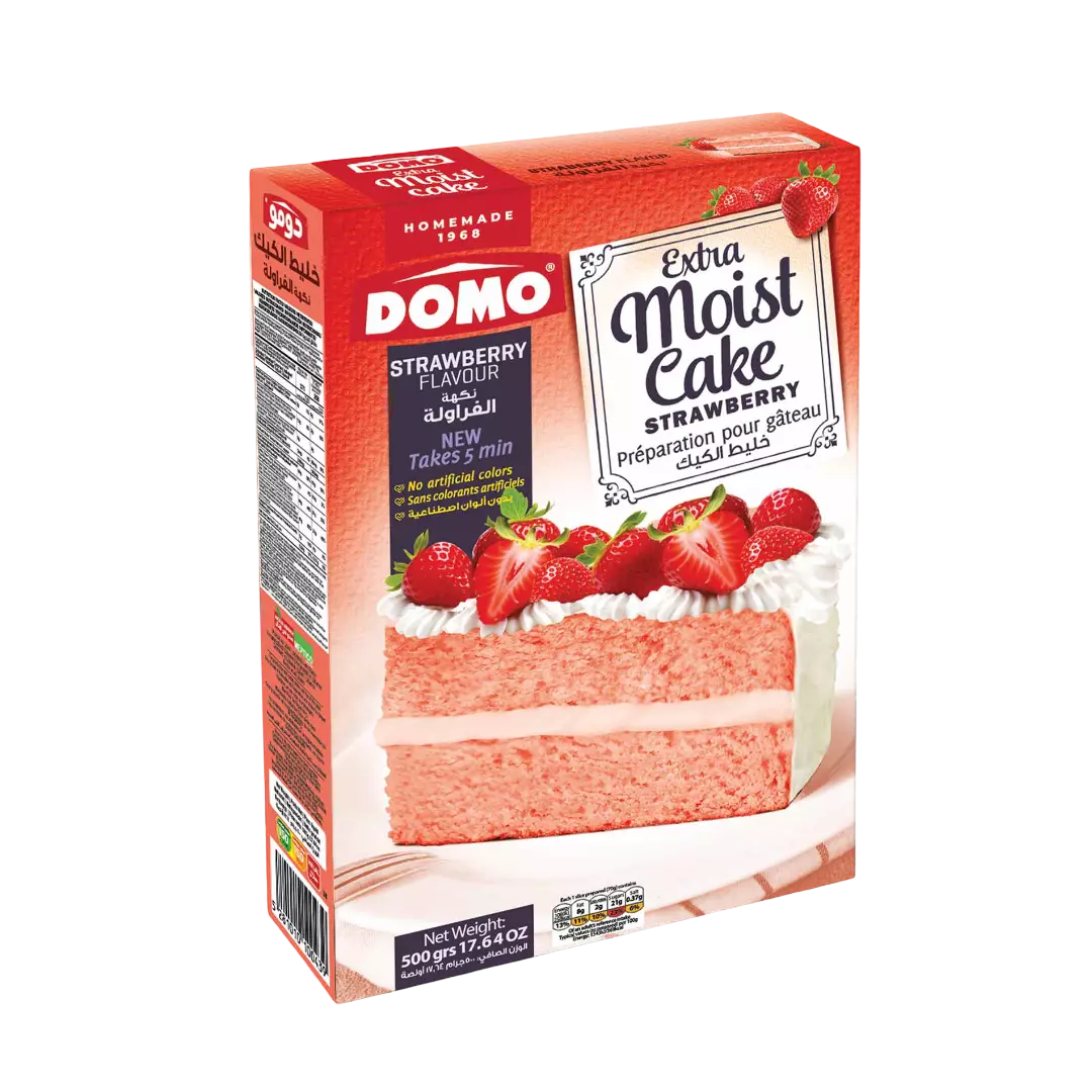 DOMO EXTRA MOIST CAKE STRAWBRRY FLAVOUR 500 G
