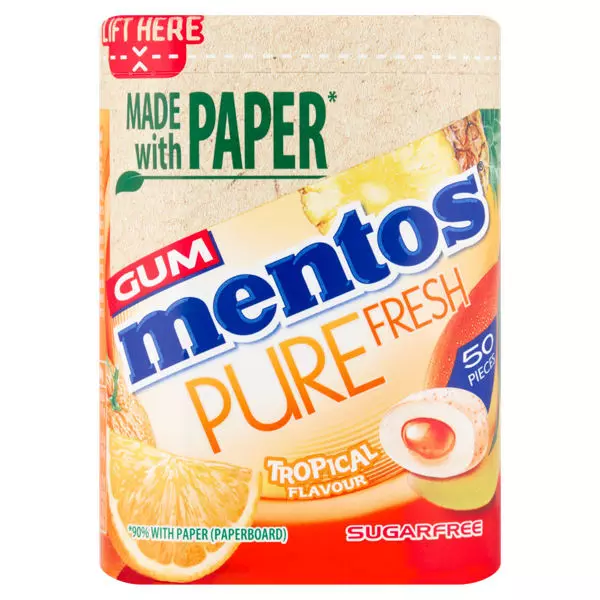MENTOS GUM PURE FRESH TROPICAL FLAVOUR SF*50