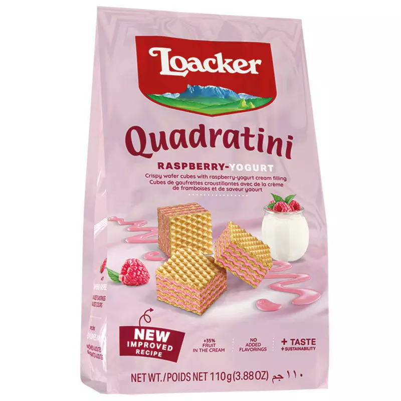 LOACKER QUADRATINI RASPBERRY YOGURT 125 G
