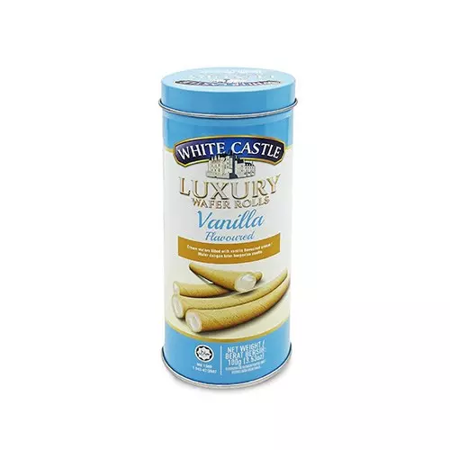 WHITE CASTLE LUXURY WAFFER ROLL VANILLA 100G