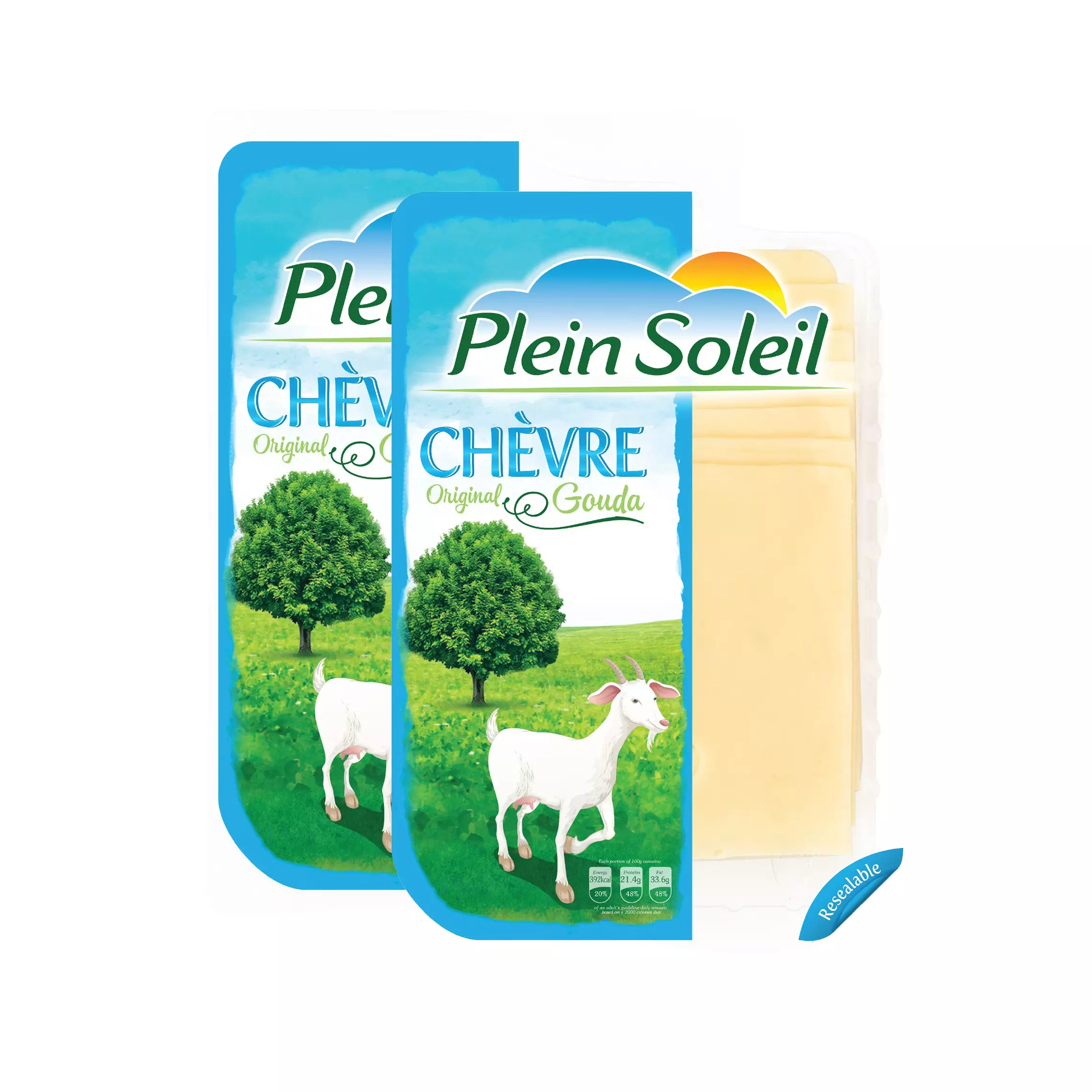 PLEIN SOLEIL CHEVRE ORIGINAL GOUDA SLICES 150 G