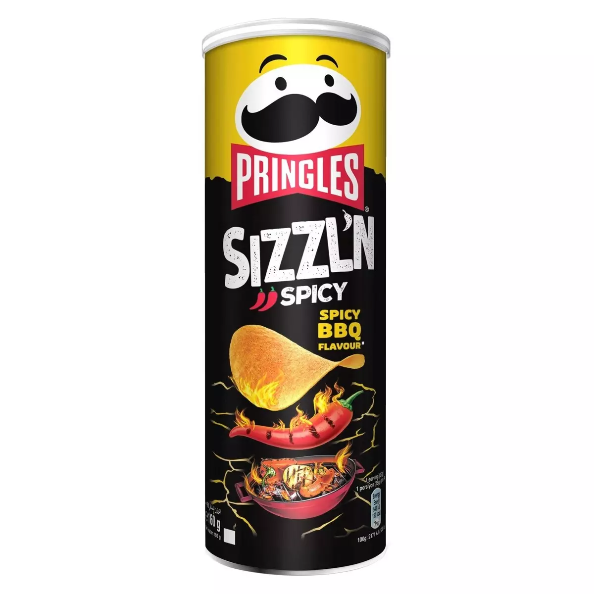 PRINGLES SIZZLN SPICY BBQ 160 G 