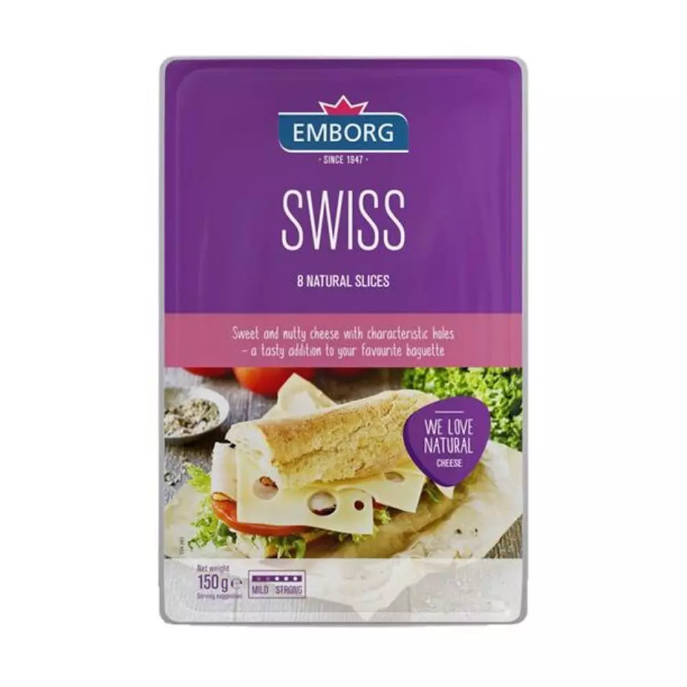 EMBORG SWISS SLICED 150 G