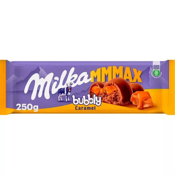 MILKA BUBBLY CARAMEL 250G