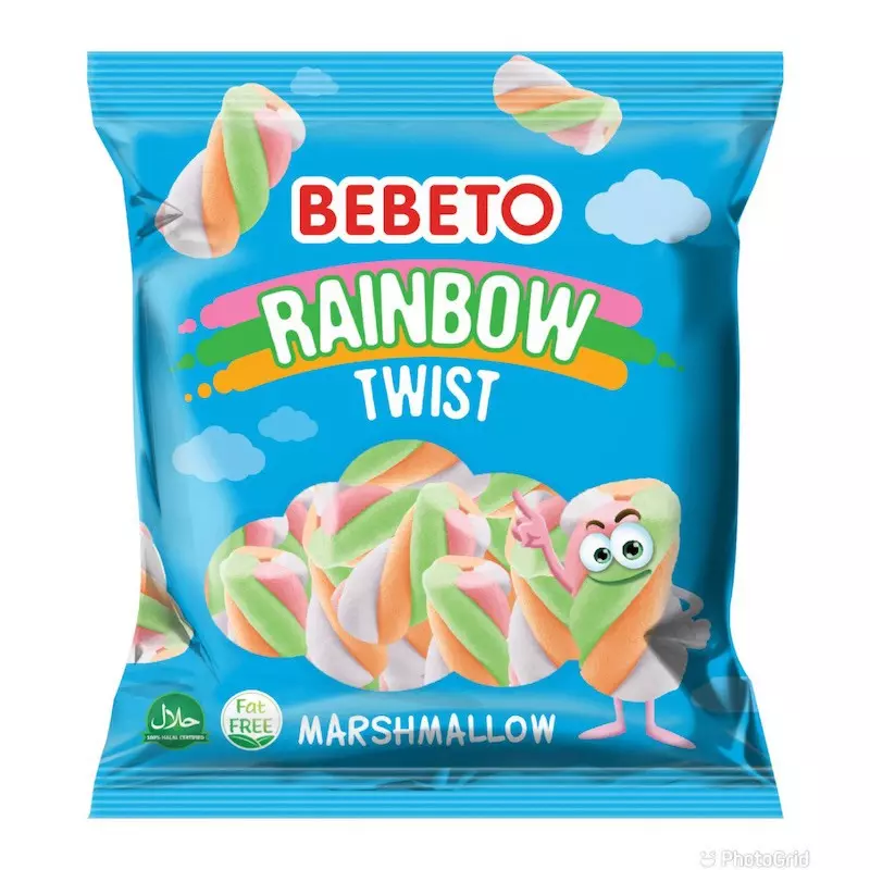 BEBETO RAINBOW TWIST MARSHMELLOW 60G