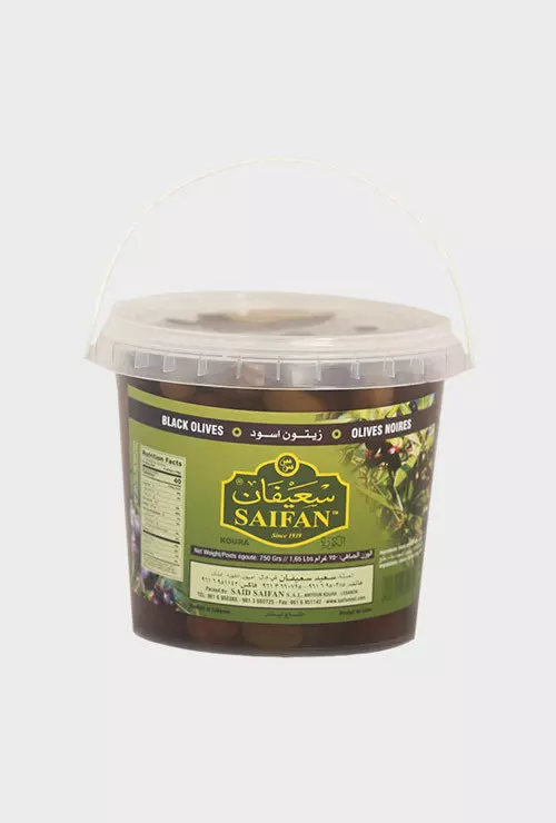 SAIFAN BLACK SHOPPED OLIVES 750G