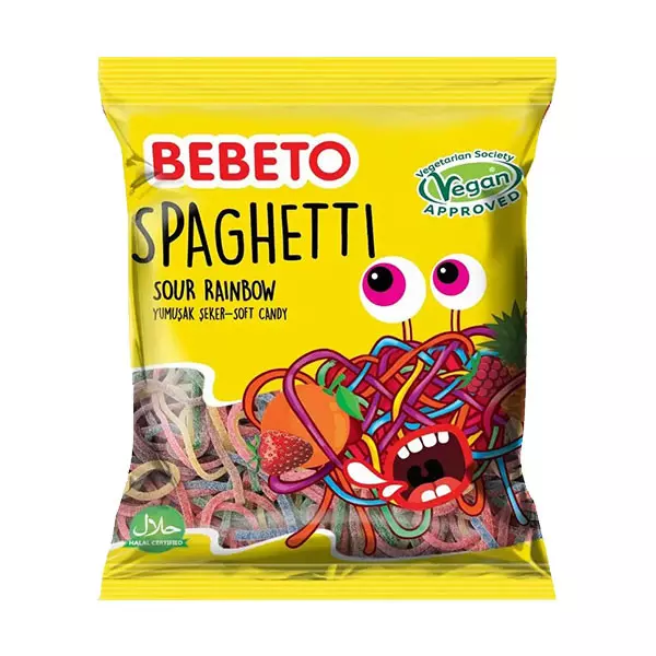 BEBETO SPAGHETTI SOUR RAINBOW 80G