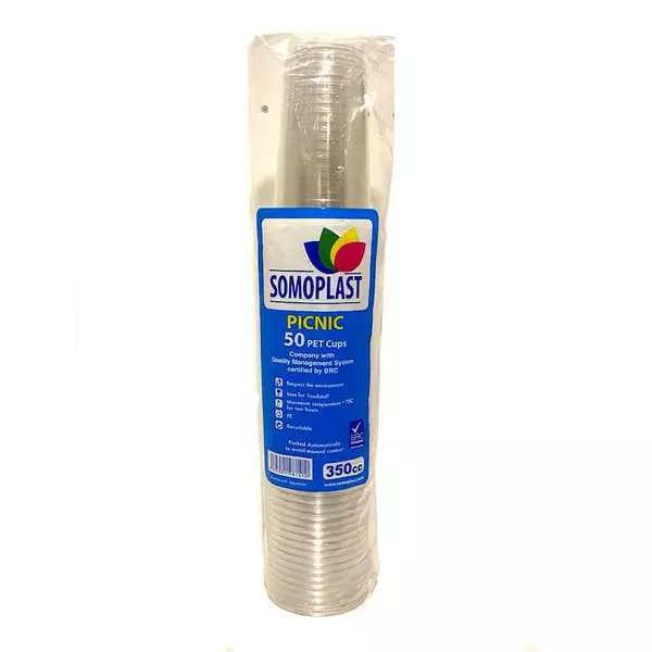 SOMOPLAST TRANSPARENT CUPS*50 350 C C