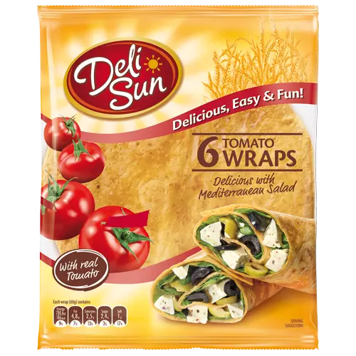 DELISUN TOMATO TORTILLA WRAPS 360G