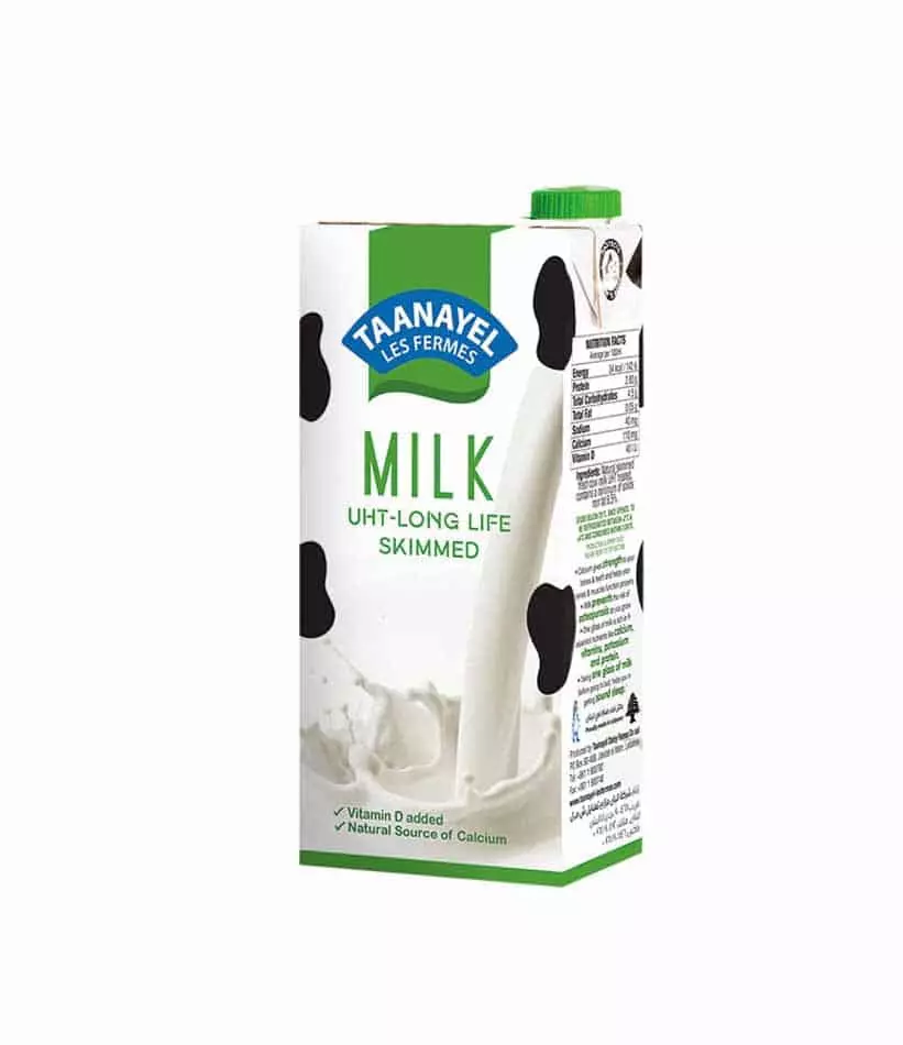 TAANAYEL MILK NON FAT UHT 1 L 