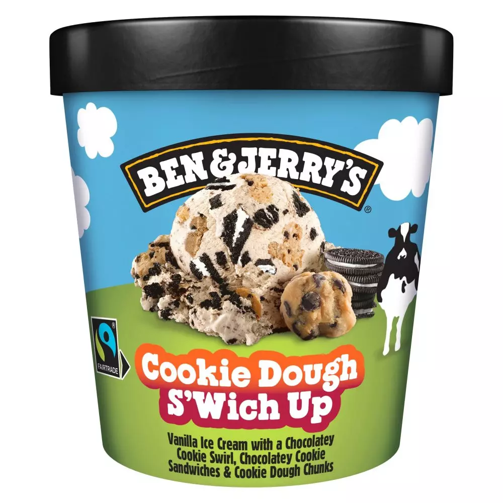 BEN & JERRYS COOKIE DOUGH S WICH UP 465 ML