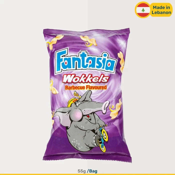 FANTASIA WOKKELS BABRBECUE FLAVOURED CHIPS 55 G