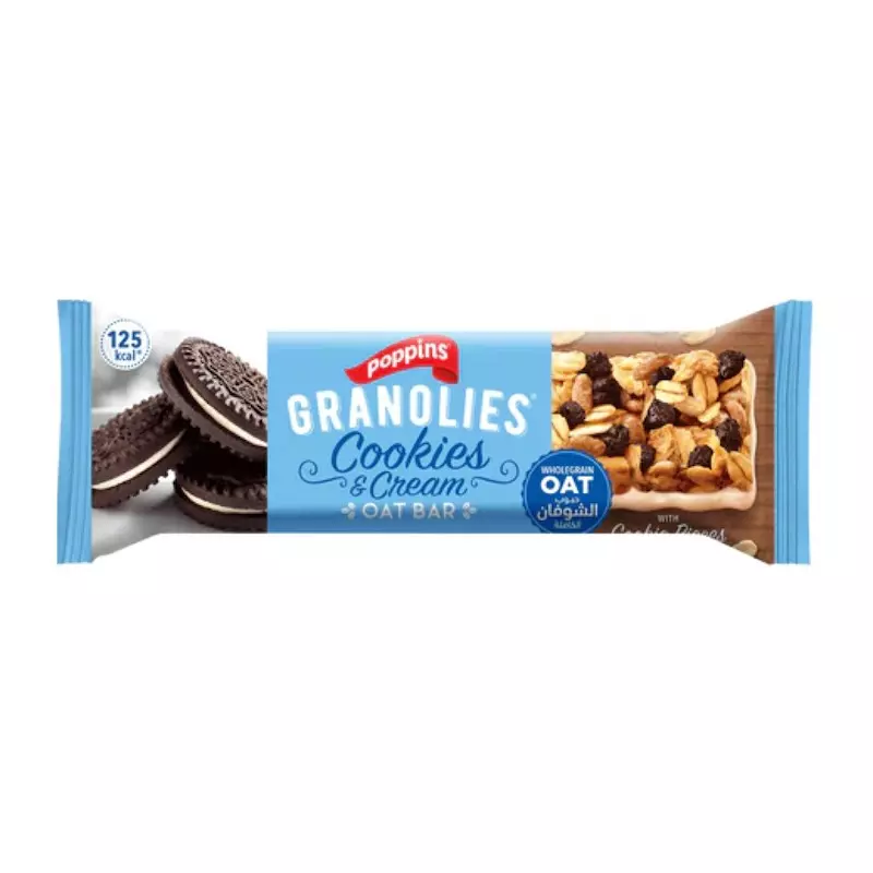 POPPINS GRANOLIES COOKIES 7 CREAM OAT BAR 30 G