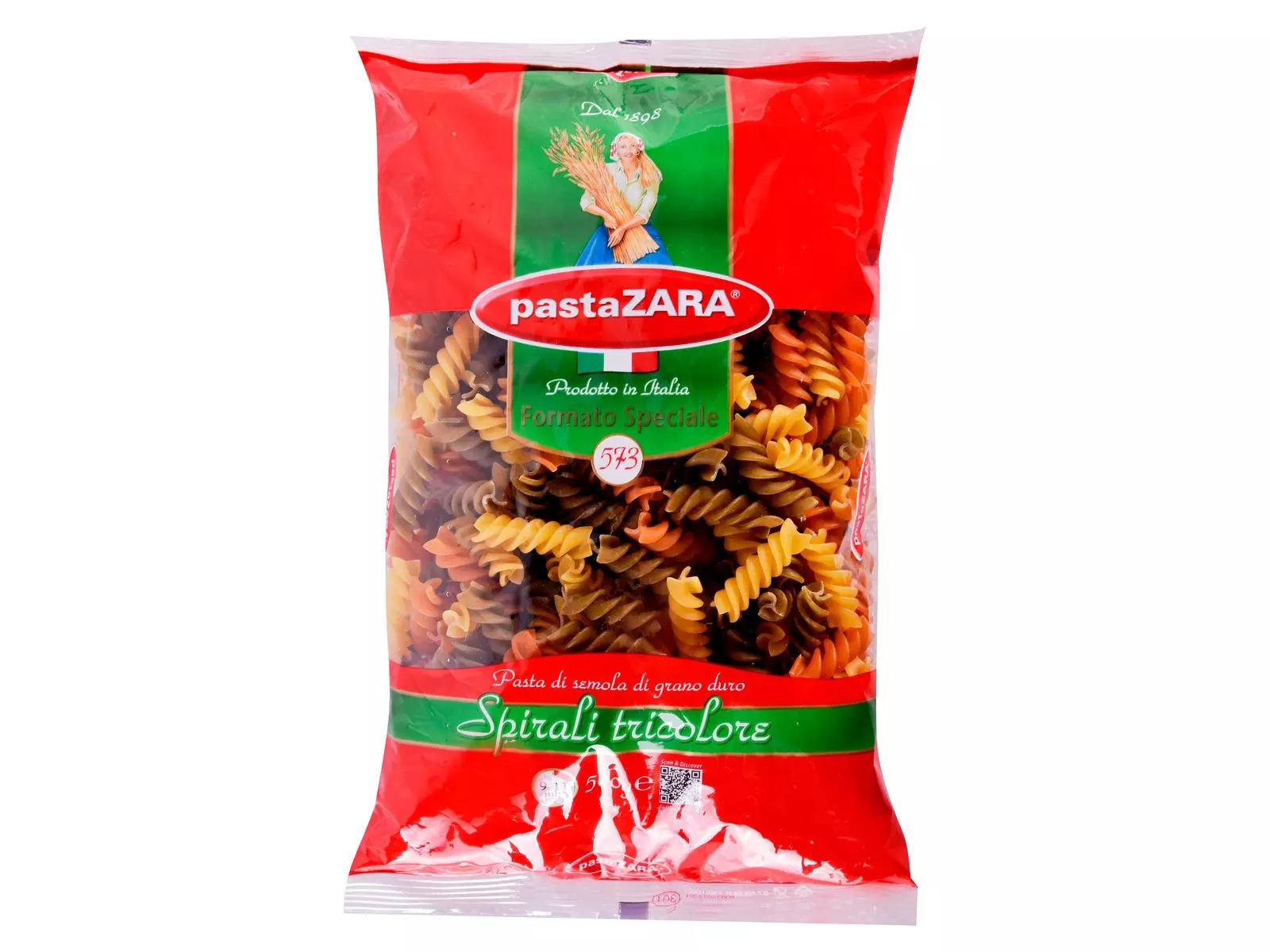 PASTA ZARA SPIRALI TRICOLOR 500G 