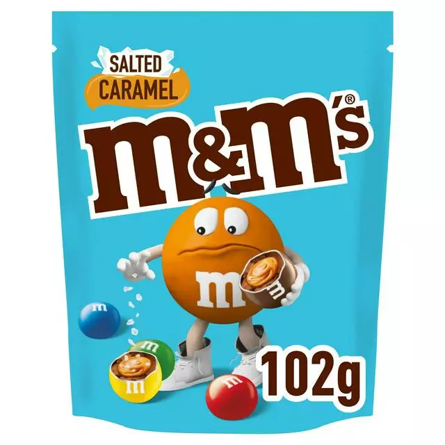 M&M SALTED CARAMEL CHOCOLATE POUCH 102G