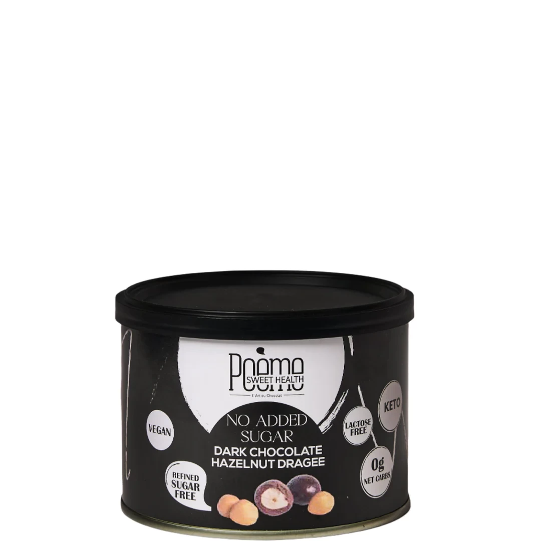 POEME DARK CHOCOLATE HAZELNUT DRAGEE KETO SF 110 G