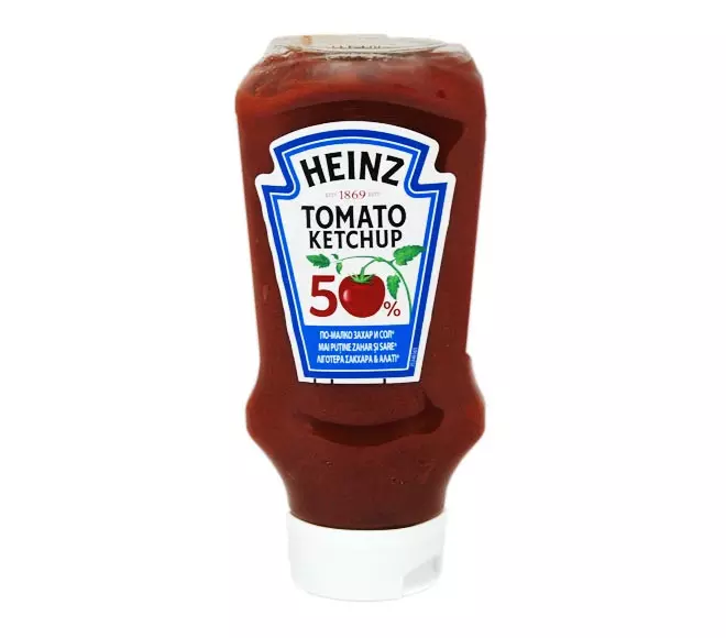 HEINZ KETCHUP 50% LESS SUGAR & SALT 550G
