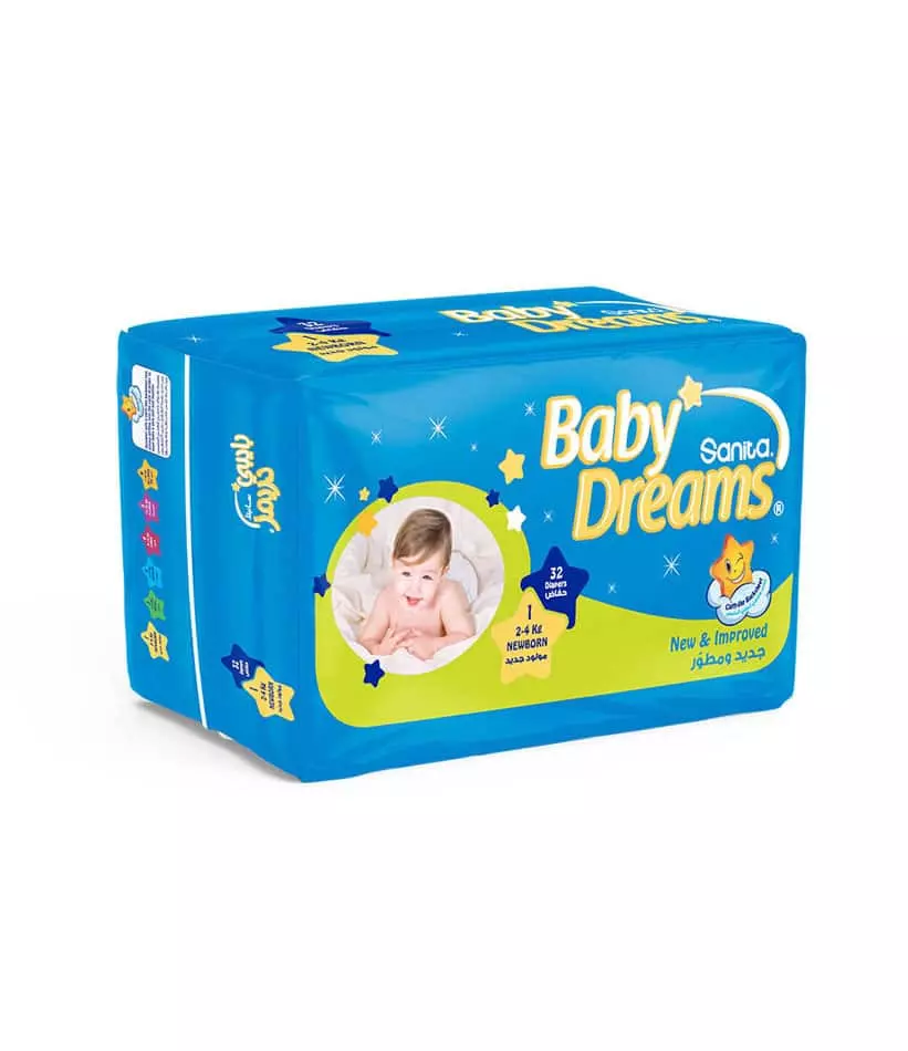 BABY DREAMS DIAPERS NEW BORN *32 #1 2_4 KG