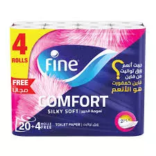FINE COMFORT TOILET ROLL 20+4 FREE