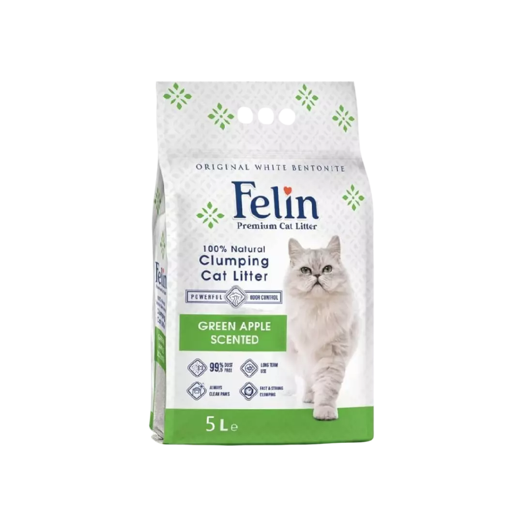FELIN CAT LITTER GREEN APPLE SCENTED 5 L