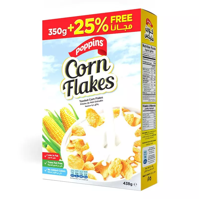 POPPINS CORN FLAKES 350G + 25%