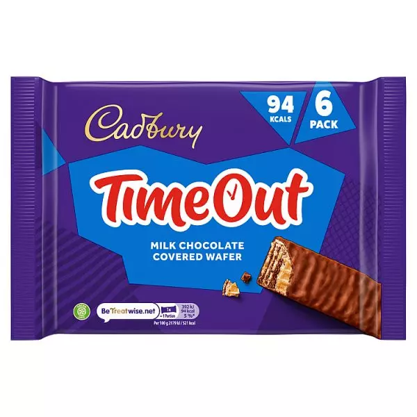 CADBURY TIME OUT MILK CHOCOLATE WAFER*4 108G