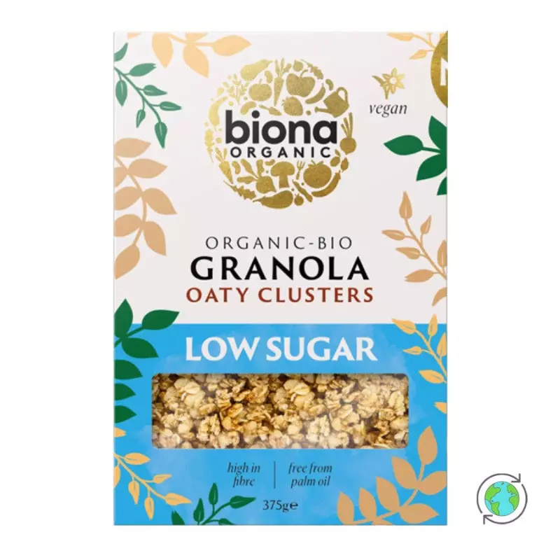 BIONA ORGANIC GRANOLA OATY CLUSTERS LOW SUGAR375G