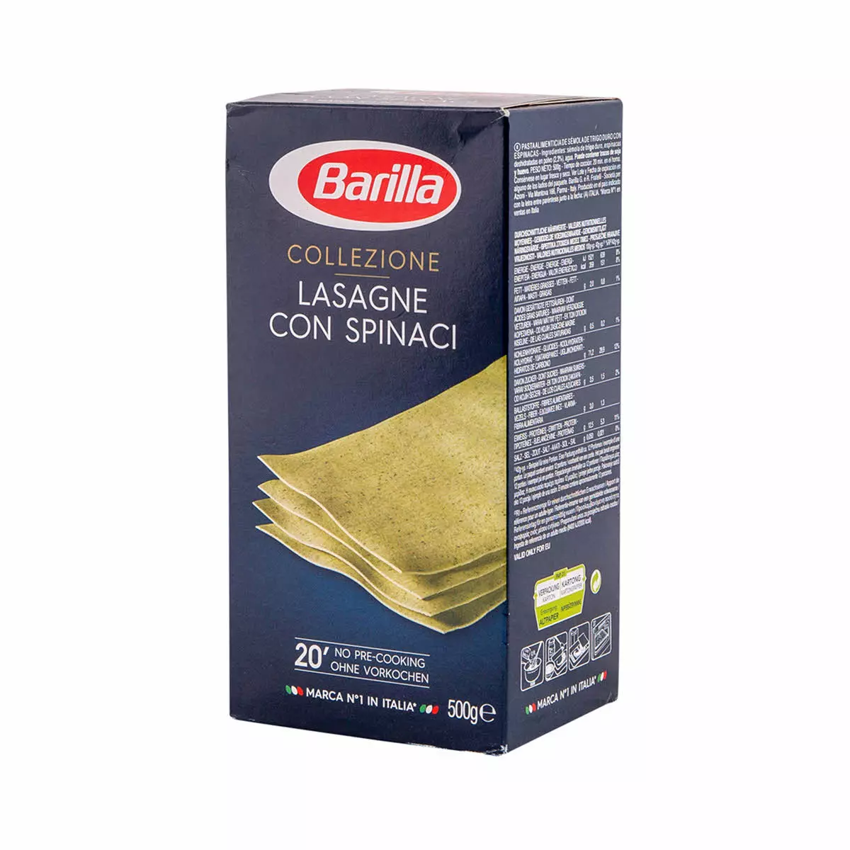 BARILLA LASAGNA WITH SPINACH #190 500 G