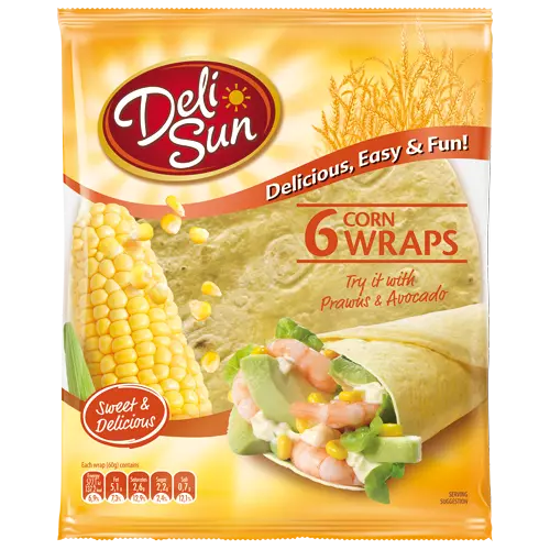 DELISUN 6 CORN TORTILLA WRAPS 360G