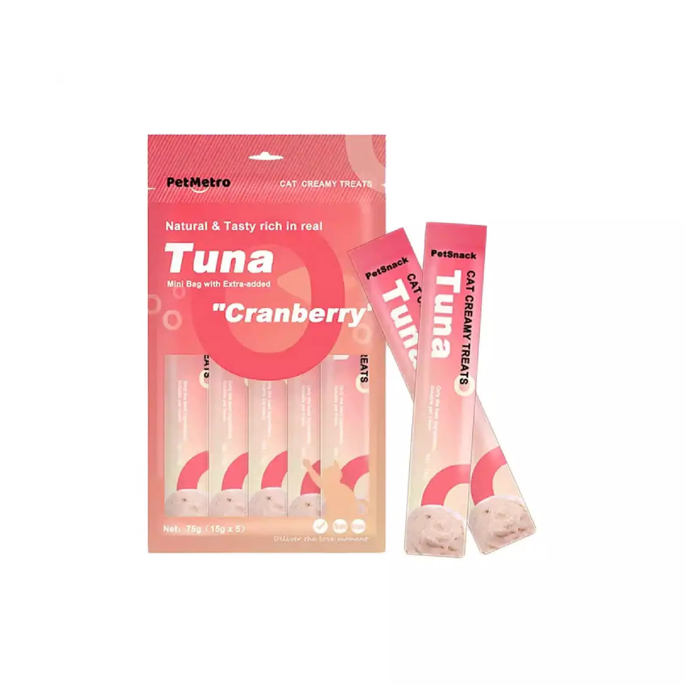 PETMETRO CAT SNACK TUNA & CRANBERRY 75G