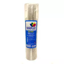 SOMO PLAST TRANSPARENT PICNIC CUPS  300 CC *50