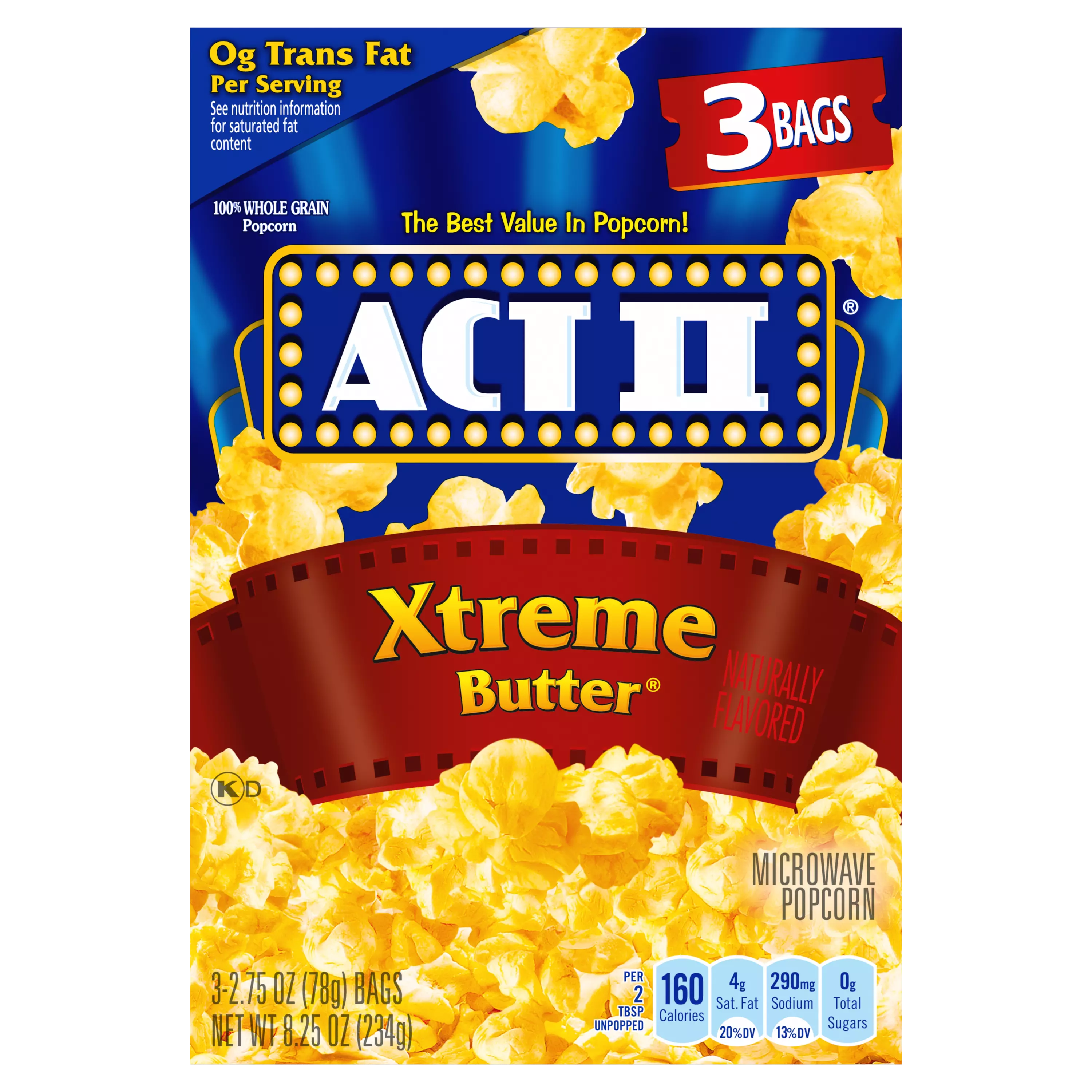 ACT POPCORN EXTREME BUTTER *3  234 G