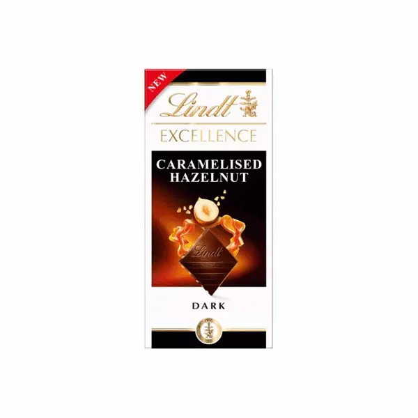 LINDT EXCELLENCE CARAMELIZED HAZELNUT DARK 100 G 