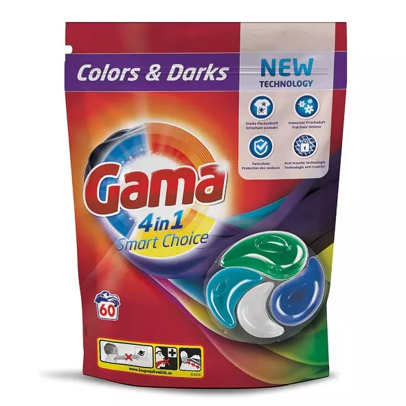GAMA LAUNDRY DET PODS COLOURS&DARKS *60 1320 G
