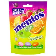 MENTOS FRUIT MIX FLAVOUR CHEWY DRAGEES 140 G