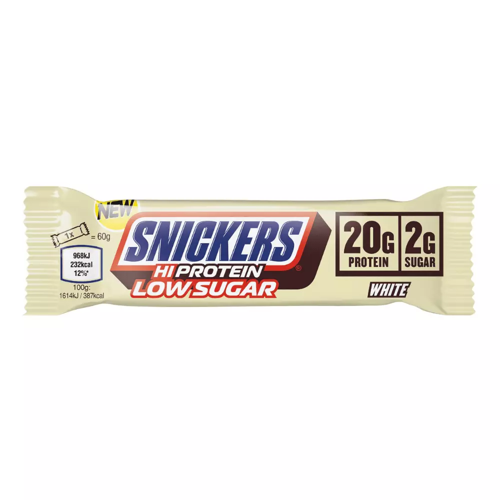 SNICKERS HI PROTEIN LOW SUGAR WHITE BAR 60 G