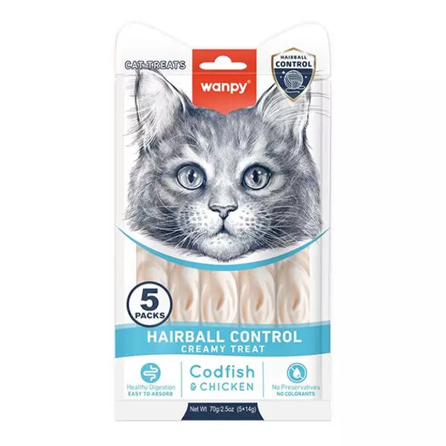 WANPY CAT CREAMY TREAT CODFISH & CHICKEN 70 G
